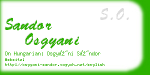 sandor osgyani business card